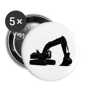bagger - Buttons groß 56 mm (5er Pack) - Weiß - Vorne