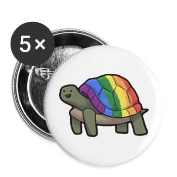 Gay Turtle - Buttons large 2.2''/56 mm (5-pack) - white - Front