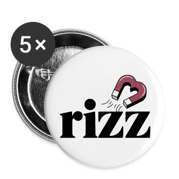 Rizz Magnet: Attract Your Charm with Magnet Heart - Buttons large 2.2''/56 mm (5-pack) - white - Front