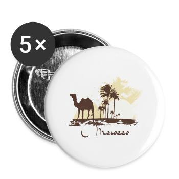 Morocco - Buttons large 2.2''/56 mm (5-pack) - white - Front