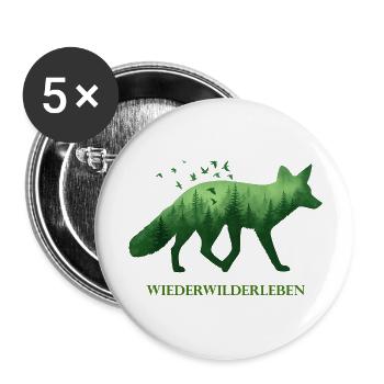 Fox - WiederWilderLeben - Buttons large 2.2''/56 mm (5-pack) - white - Front