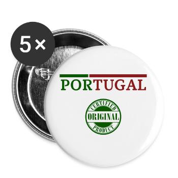 Fierté portugaise, j’adore le Portugal - Lot de 5 grands badges (56 mm) - blanc - Devant