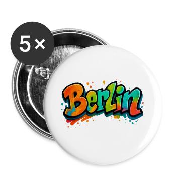 Berlin - Buttons groß 56 mm (5er Pack) - Weiß - Vorne