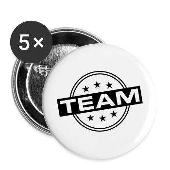Team - Buttons groß 56 mm (5er Pack) - Weiß - Vorne
