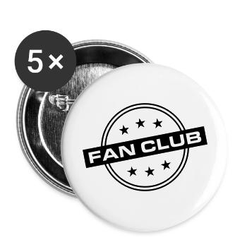Fan Club - Lot de 5 grands badges (56 mm) - blanc - Devant