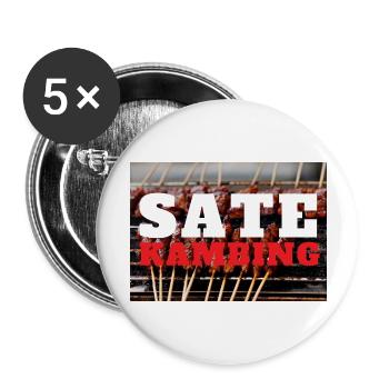 Imprimé INDONET Satay Kambing - Lot de 5 grands badges (56 mm) - blanc - Devant