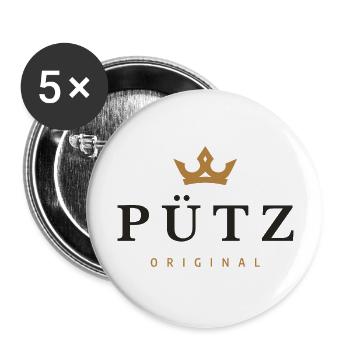 Pütz Original Familienlogo - Buttons groß 56 mm (5er Pack) - Weiß - Vorne