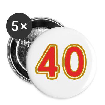 40. 40 YEARS. 40th ANNIVERSARY. 40 YEARS ANNIVERSARY. - Buttons large 2.2''/56 mm (5-pack) - white - Front