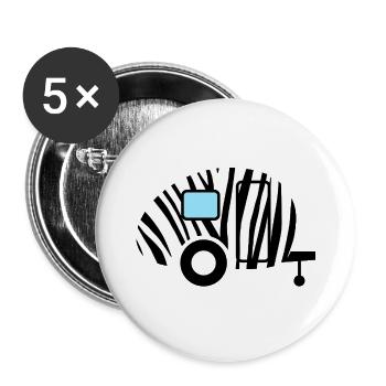 Caravan Wohnwagen Zebra Muster Urlaub Camping - Buttons groß 56 mm (5er Pack) - Weiß - Vorne