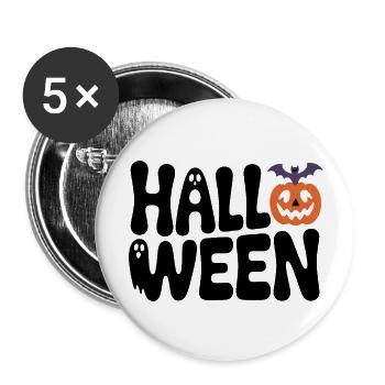 Halloween - Cool Spooky Logo - Buttons large 2.2''/56 mm (5-pack) - white - Front