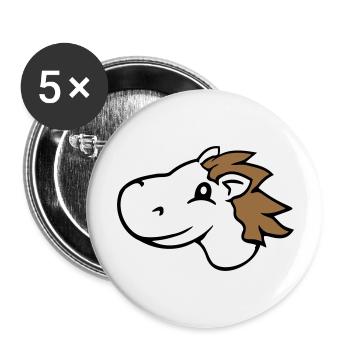 cheval mignon poney poulain équitation rapide comique cavalier - Lot de 5 grands badges (56 mm) - blanc - Devant