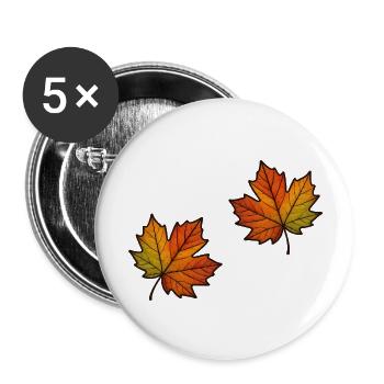 Feuille Automne Feuille d’érable 2 - Lot de 5 grands badges (56 mm) - blanc - Devant