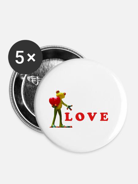Liebe Samen mit bunten Samen - Buttons groß 56 mm (5er Pack) - Weiß