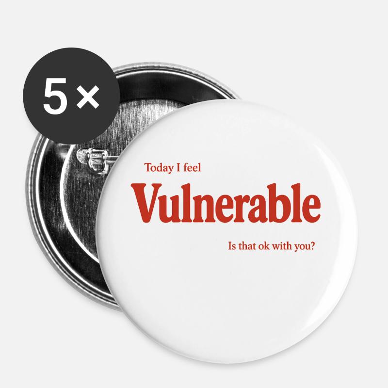 vulnerable_-2- - Buttons groß 56 mm (5er Pack) - Weiß