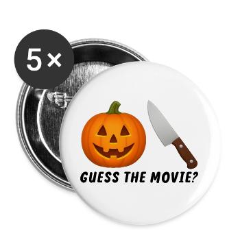 Guess the Movie Funny Humorous - Buttons large 2.2''/56 mm (5-pack) - white - Front