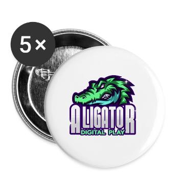 Alligator Digital Art - Buttons large 2.2''/56 mm (5-pack) - white - Front