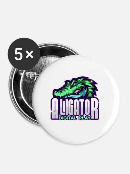 Alligator Digitale Kunst - Buttons groß 56 mm (5er Pack) - Weiß