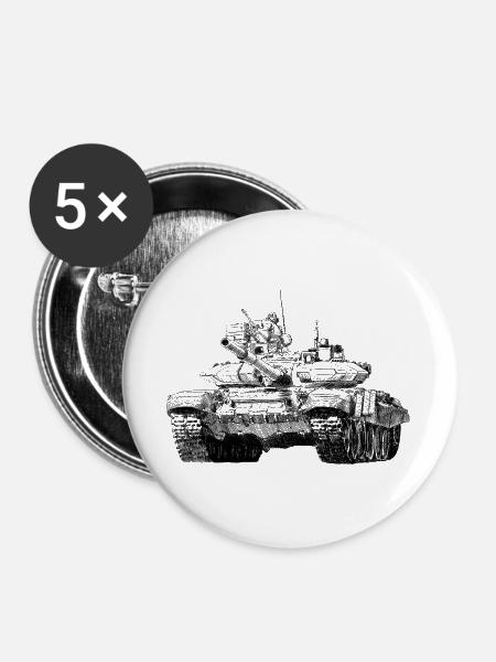 T-90 - Buttons groß 56 mm (5er Pack) - Weiß