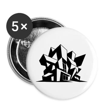 Brutalisme Architecture - Lot de 5 grands badges (56 mm) - blanc - Devant