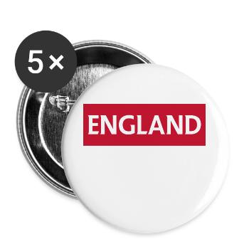 England Leeds Fußball Emblem - Buttons groß 56 mm (5er Pack) - Weiß - Vorne