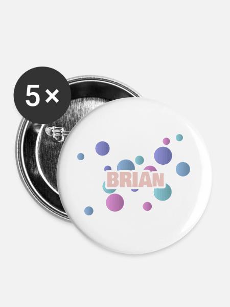 Brian Brian - Buttons groß 56 mm (5er Pack) - Weiß
