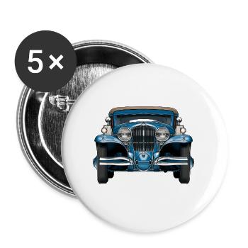 Oldtimer  - Buttons groß 56 mm (5er Pack) - Weiß - Vorne
