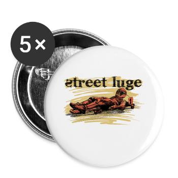 Luge de rue - Lot de 5 grands badges (56 mm) - blanc - Devant
