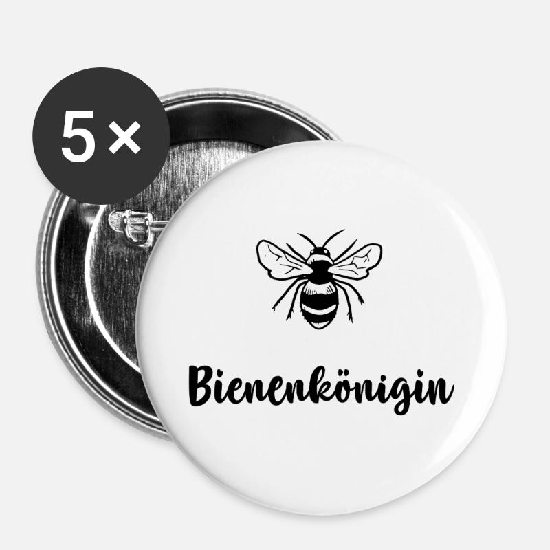 queen bee - Buttons large 2.2''/56 mm (5-pack) - white