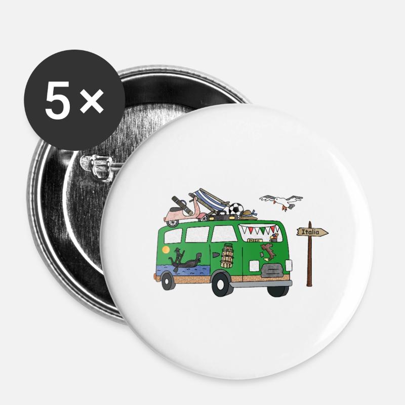 La_Dolce Vanlife Camper Italia - Buttons large 2.2''/56 mm (5-pack) - white