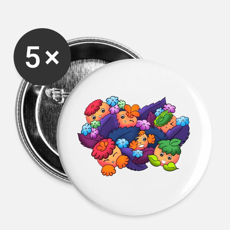 Dreamy knobs in autumn leaves - Buttons large 2.2''/56 mm (5-pack) - white