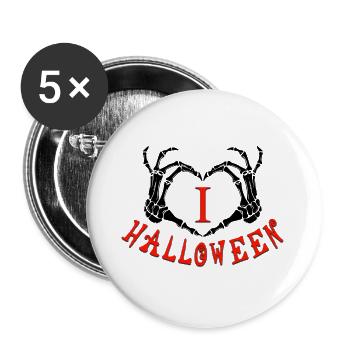 J'adore Halloween - Lot de 5 grands badges (56 mm) - blanc - Devant