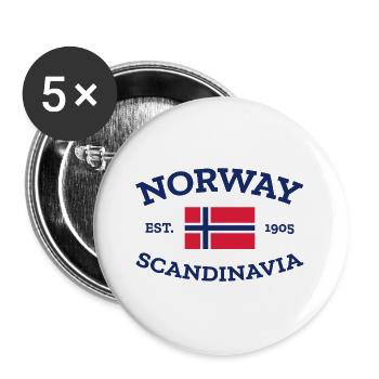 Norway - Norge - Norwegen - Scandinavia - 1905 - Buttons groß 56 mm (5er Pack) - Weiß - Vorne
