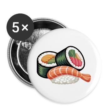 Simple Sushi Roll - Buttons large 2.2''/56 mm (5-pack) - white - Front