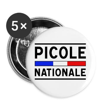 Picole Nationale nouveau design - Lot de 5 grands badges (56 mm) - blanc - Devant