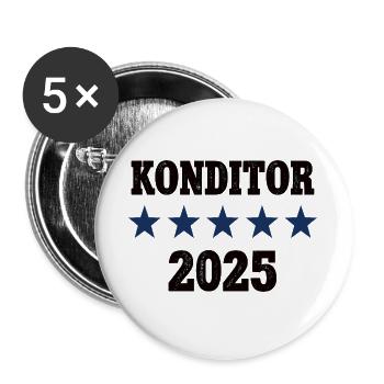 2025 Konditor Beruf Konditorei Job Arbeit Lehre - Buttons groß 56 mm (5er Pack) - Weiß - Vorne