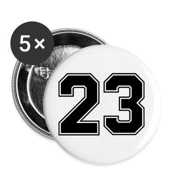 23 Number - Buttons large 2.2''/56 mm (5-pack) - white - Front