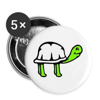 Turtle long neck smiling happy funny - Buttons large 2.2''/56 mm (5-pack) - white - Front