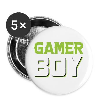 Garçon joueur - Lot de 5 grands badges (56 mm) - blanc - Devant