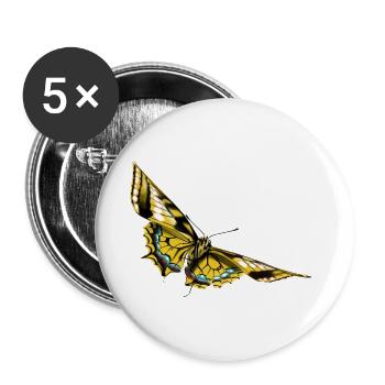 Golden Wing Butterfly - Buttons large 2.2''/56 mm (5-pack) - white - Front