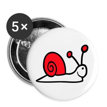 Snail Shell Cute Cute Happy Cool - Buttons large 2.2''/56 mm (5-pack) - white - Front