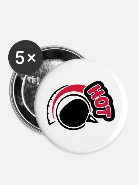 HOT - Buttons groß 56 mm (5er Pack) - Weiß