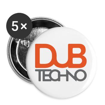 Dub Techno Logo T-Shirt - Buttons groß 56 mm (5er Pack) - Weiß - Vorne