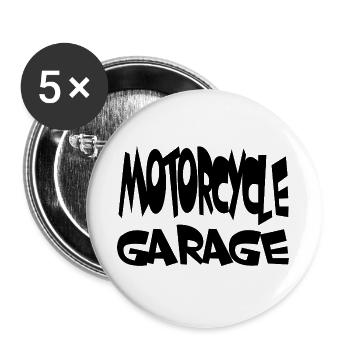 motocyclette - Lot de 5 grands badges (56 mm) - blanc - Devant