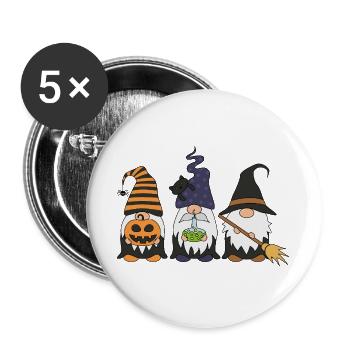 Witches Gnome Trio Halloween - Buttons large 2.2''/56 mm (5-pack) - white - Front
