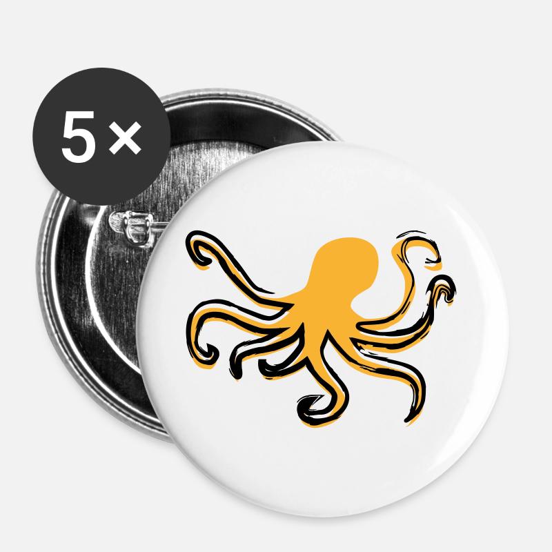 Octopus Style - Buttons large 2.2''/56 mm (5-pack) - white