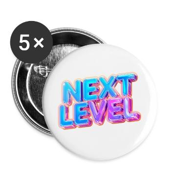 Next Level 3D Text — Bold Gradient Design - Buttons large 2.2''/56 mm (5-pack) - white - Front
