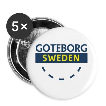 Gothenburg Sweden City Sign - Buttons large 2.2''/56 mm (5-pack) - white - Front