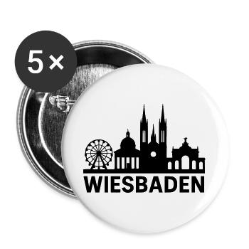 Wiesbaden Silhouette - Buttons large 2.2''/56 mm (5-pack) - white - Front