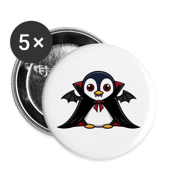 Cute Halloween Penguin Vampire Cartoon Chibi - Buttons large 2.2''/56 mm (5-pack) - white - Front