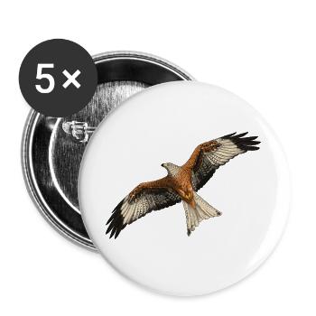 Milan royal en vol - Lot de 5 grands badges (56 mm) - blanc - Devant